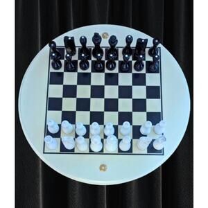 Luxury Signature Rotating Circular IFALFAMA Chess Set w/ Swarovski Crystals
